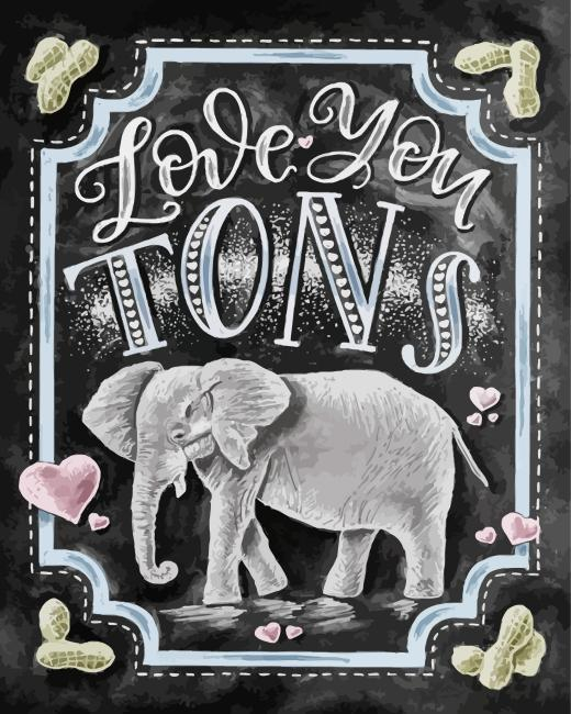 quote and elephant Diamond By Numbers Quote And Elephant Diamond Painting