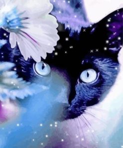Violet Kitty Diamond Painting