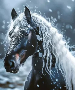 Horse With Blond Hair Diamond Painting
