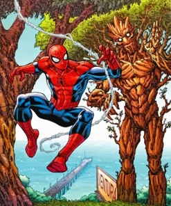 Groot And Spider Man Diamond Painting